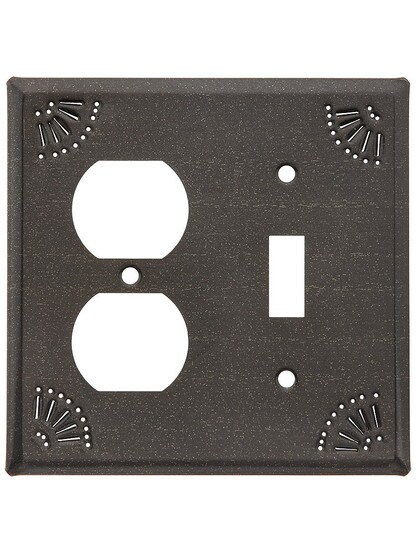 Pierced Country Tin Toggle/Duplex Combo Plate in Country Tin.